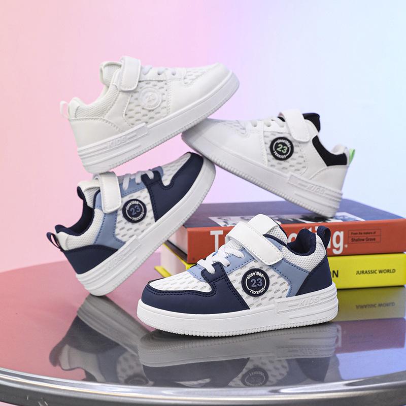Boys' Shoes Children'S Mesh Breathable Little White Sports Shoes Medium And Older Children'S Low-Top Board Shoes