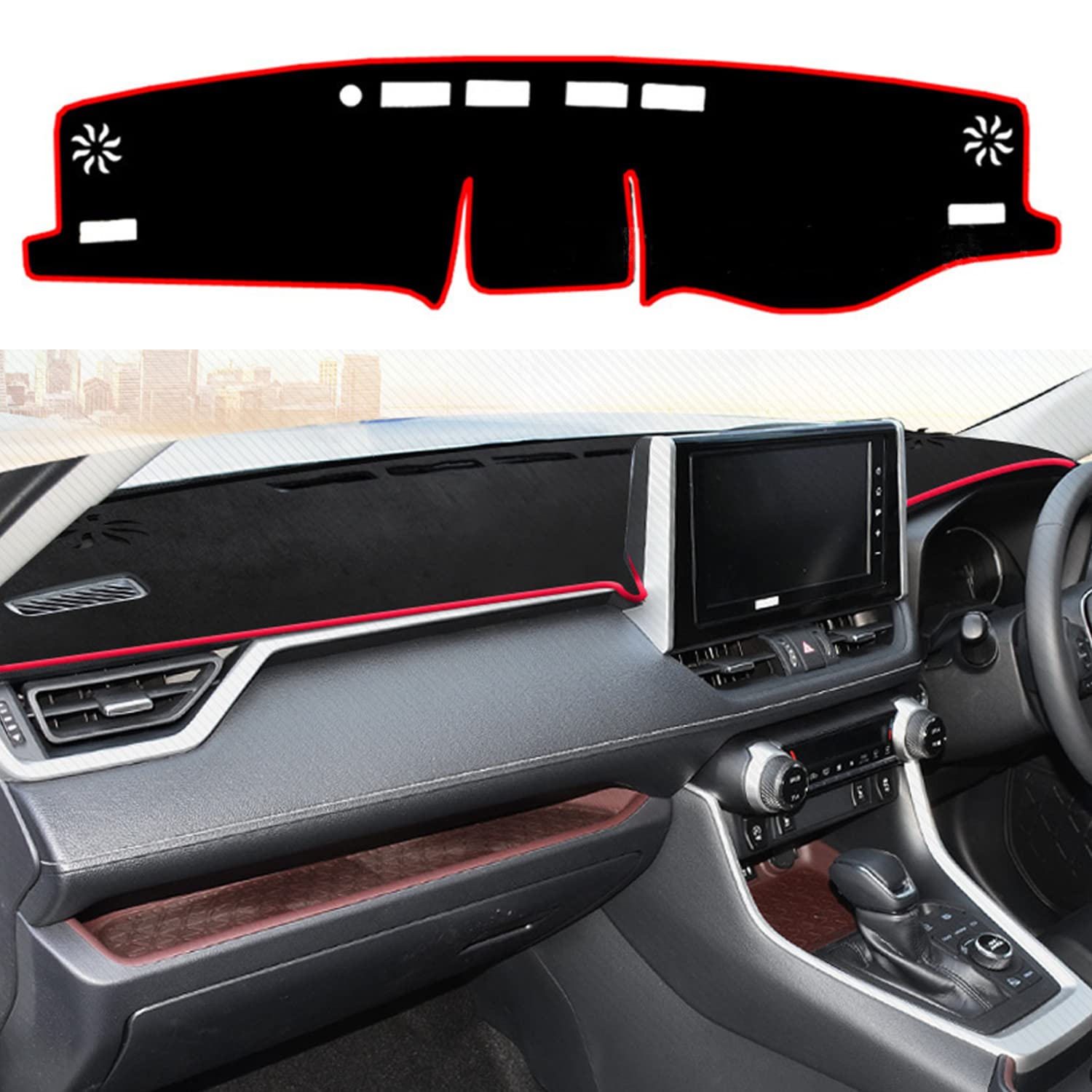 

YOFAMO Аксессуары для Toyota RAV4 2019.4-настоящее время (Серия XA50) Накладка на приборную панель, Накладка на центральную консоль, Коврик на приборную панель, красный