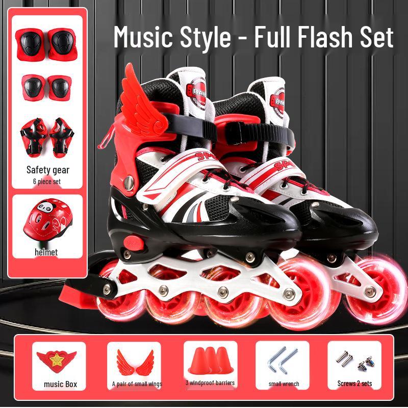 Kids' Inline & Ice Skates Set for Ages 3-15 - Beginner Rollerblades for Boys & Girls