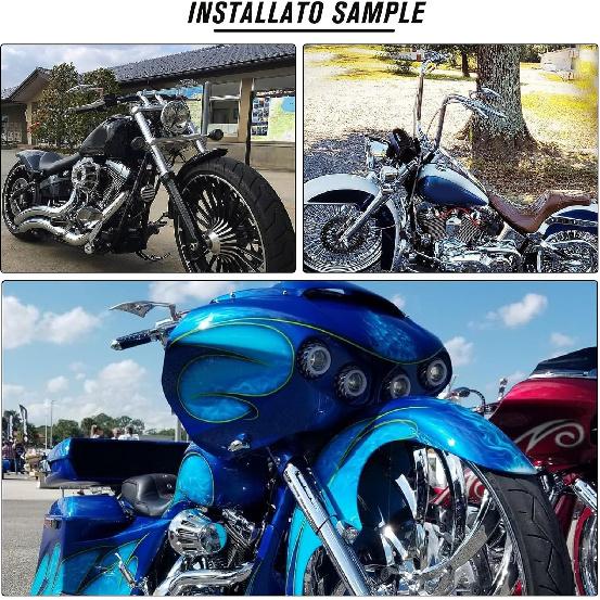 Rich Choices Chrome Motorcycle Blade Rearview Side Mirrors Comptible with Harley Road King Street Glide FLHX Road Glide Cruiser Chopper