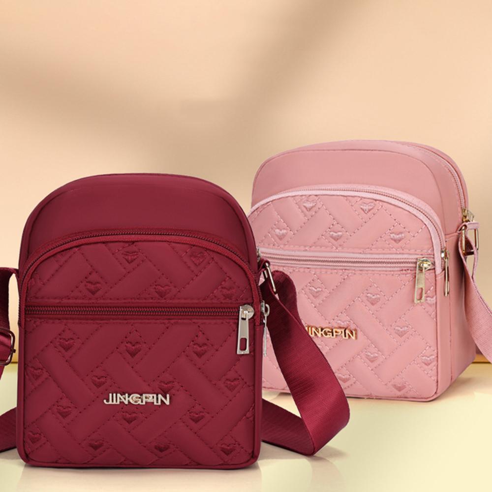 Women Crossbody Small Square Bag Female Girls Canvas Bag Student  Shoulder Messenger Bag Woman Multi Pocket Small Satchel