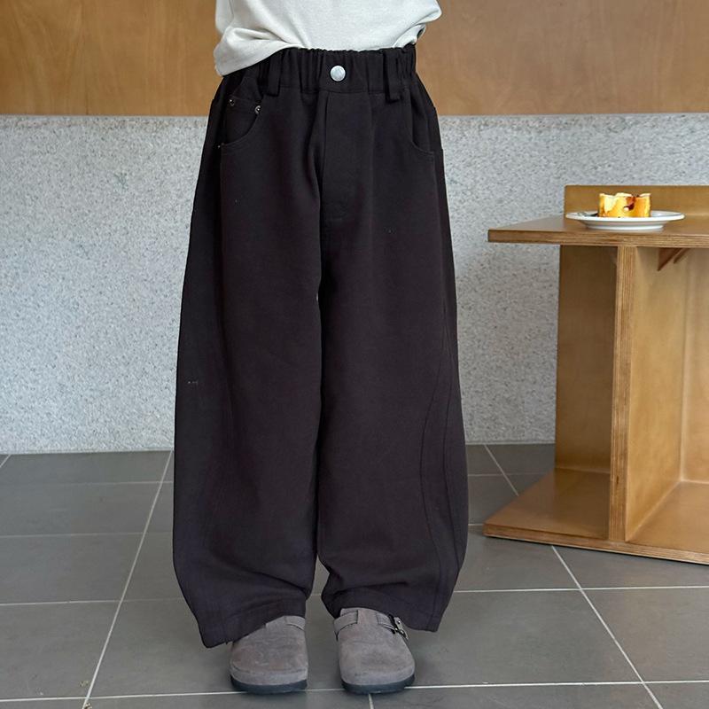 Frühlingsmode Must-Have Hose Für Trendige Kinder Frühjahrskleidung Gewaschene Baumwolle Lässige Lange Hose Unisex Kinder Flicken Volle Baumwolle Gebogene Hose