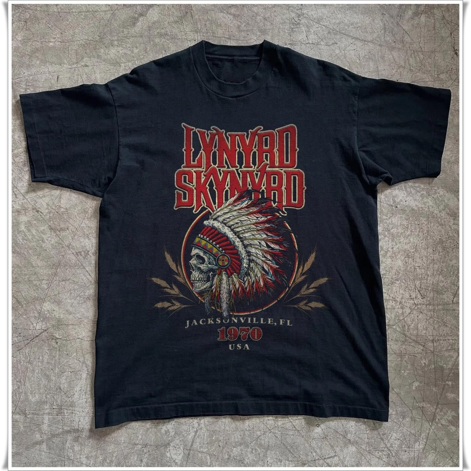 

Lynyrd Skynyrd T-Shirt, Southern Rock Band Unisex Black T-shirt New Spring/Summer Arrivals Regular Fit Casual 5XL різнокольоровий