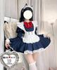 KALAOK Maid Cute Lolita Plus Popular for 2XL Costume, Dress, Size, Halloween, Cosplay, Navy,