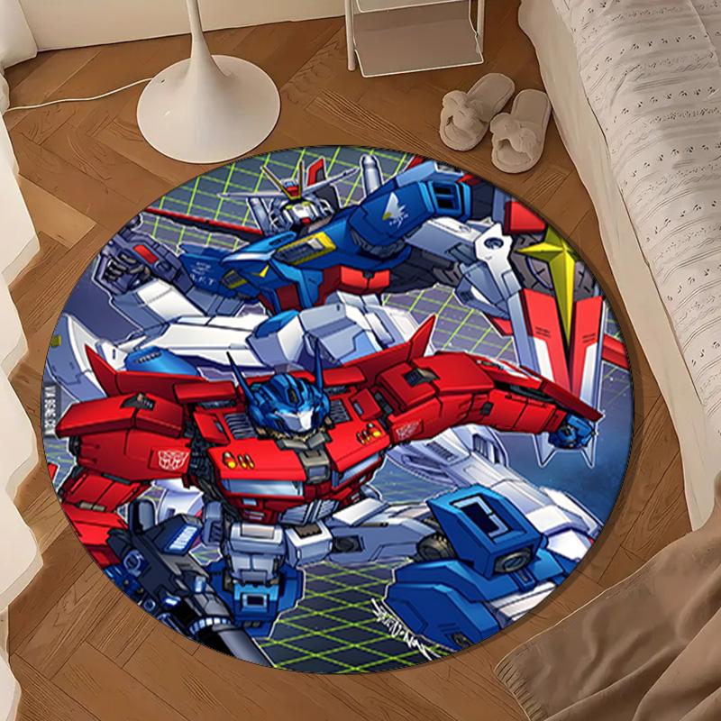 Robotic Warrior Design Round Rug for Livingroom,Bedroom, Palyroom, Chair Rug, Area rug, Circle Carpet, Large Size Fan Christmas gift