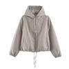 Womens Plaid Hooded Jacket Loose Fit Casual Chic Outerwear 2026