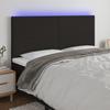 Vidaxl Testiera per Letto con LED, Nera, 200X5X118/128 Cm, Tessuto