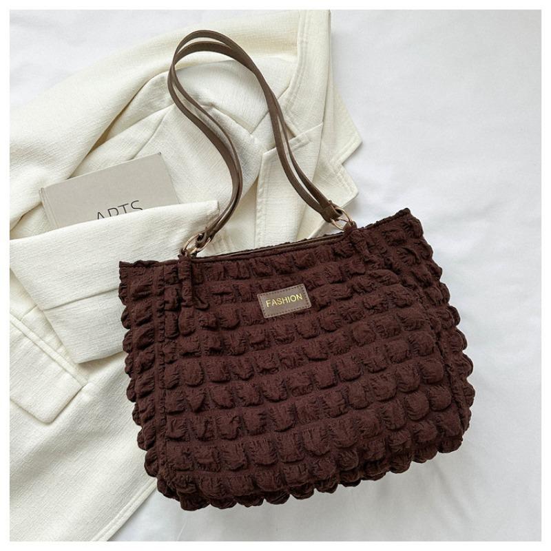 

Wind literary pleated shoulder bag girl underarm bag small fresh handbag women s shopping bag