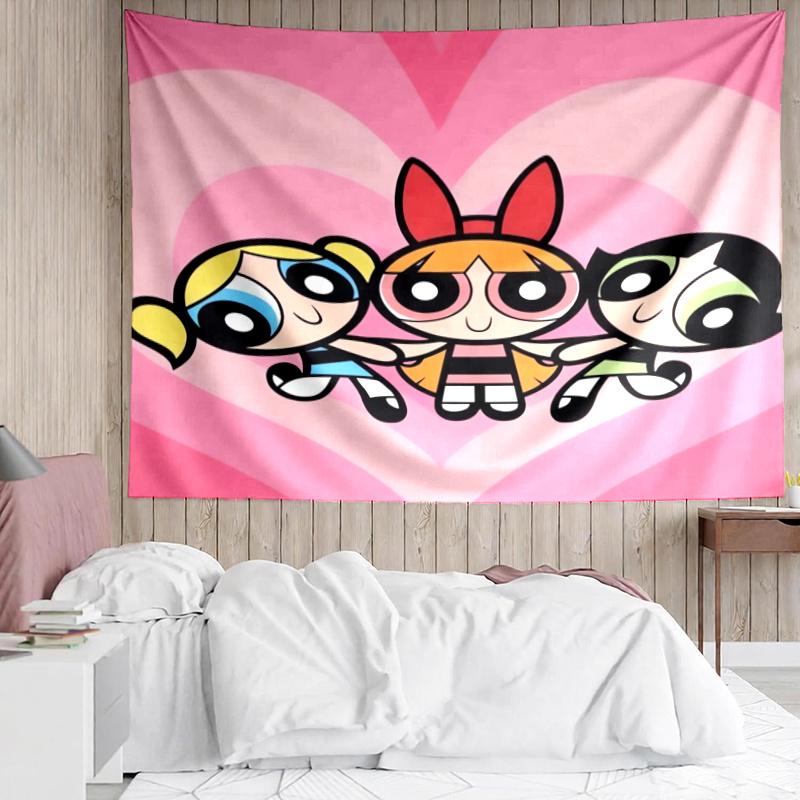 Powerpuff Wall Hanging Tapestry Wall Cloth Tapestries Decor Wall Bedroom Decoration
