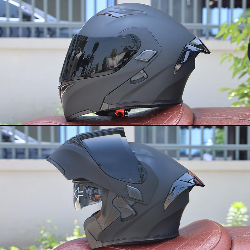 DOT Certified Modular Motorcycle Helmet Double Visor Design Men Women All Season High Strength ABS Comfortable Riding Helmet