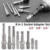 Nice Portable Pratical High Quality Socket Adapter Bit Adapter Hex Shank 1/4in 1/2 3/8 1/4 2/3/8pcs Extension Bar
