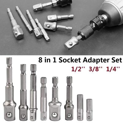 Socket Adapter Bit Adapter 1/2 3/8 1/4 2/3/8pcs Drill