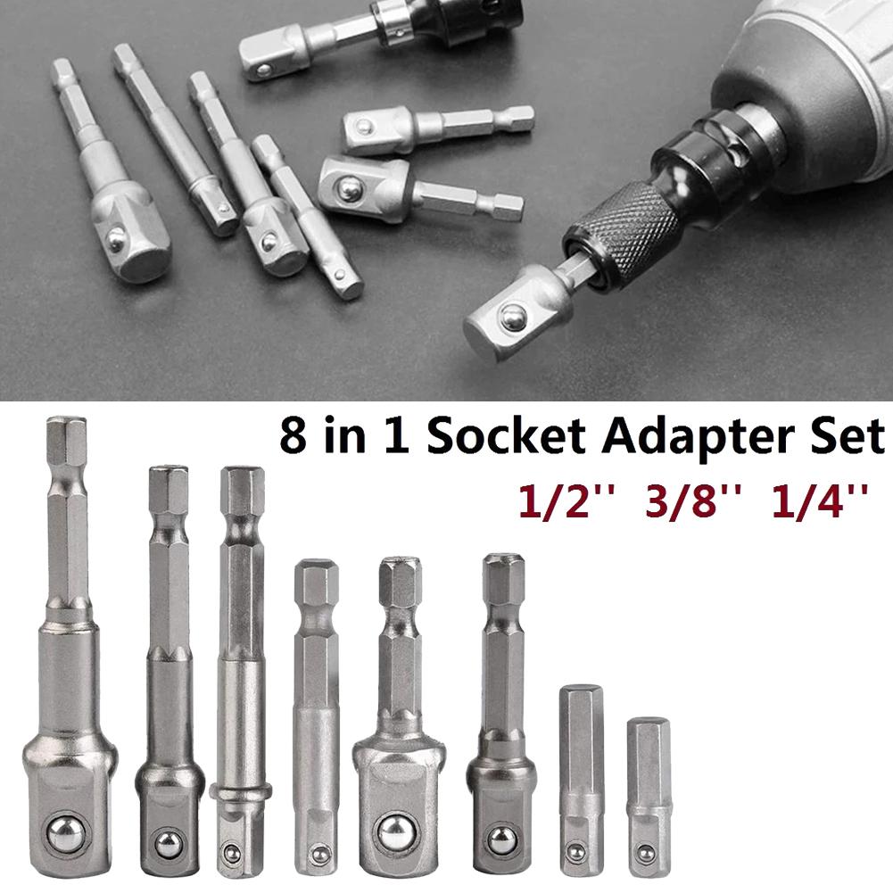 Nice Portable Pratical High Quality Socket Adapter Bit Adapter Hex Shank 1/4in 1/2 3/8 1/4 2/3/8pcs Extension Bar