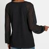 Women's Solid Color Lace Patchwork Round Neck Long Sleeved T-shirt Loose Top