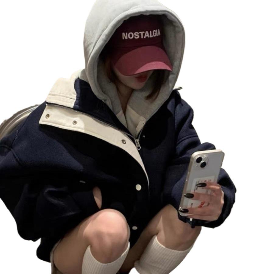 Schicker Französischer Retro Grauer Wollmantel mit Revers für Damen - Winter 2024