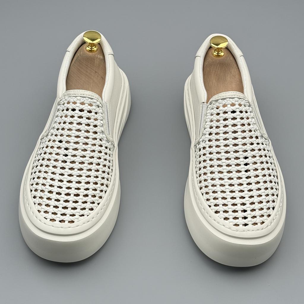 Fashion Summer Fashion New Men's Comfort Air Mesh Breathable Platform Casual Shoes Male White Black Walking Sneaker Flats Loafers