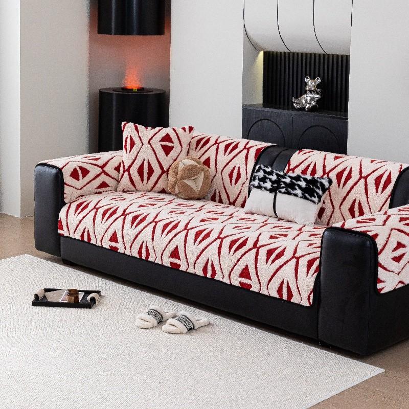 1pcs Plush Sofa Cover Winter Warm Dust-proof Durable Non-slip Furniture Protector for Living Room Home Decoration