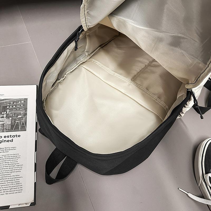 Student Schoolbag Men's Large Capacity Backpack Contrast Color Lightweight Women's Backpack