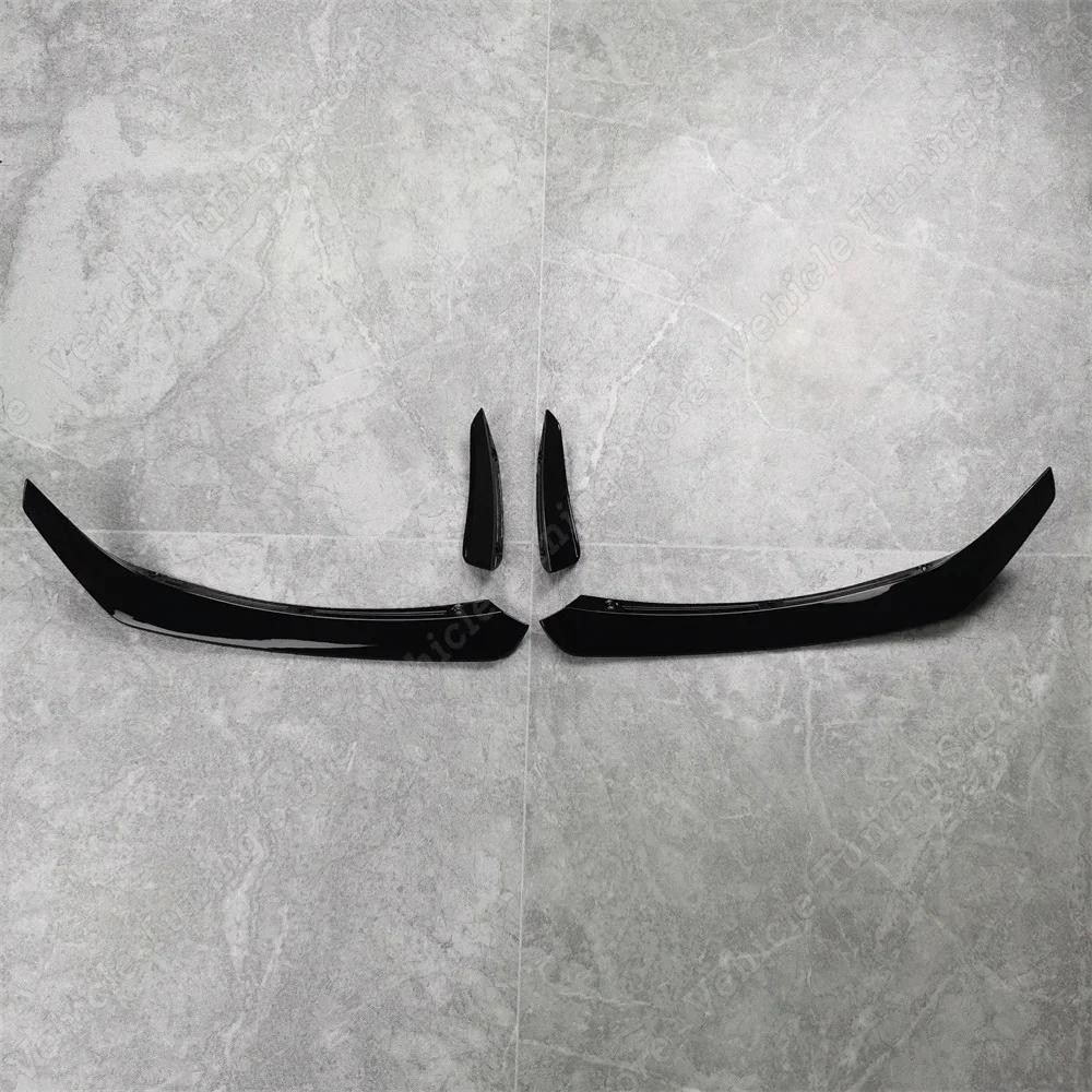 For Mercedes Benz CLA C117 X117 CLA200 220 250 CLA45 AMG 2015-2018 Black Front Bumper Lip Spoiler Splitters Canards Vents 4Pcs