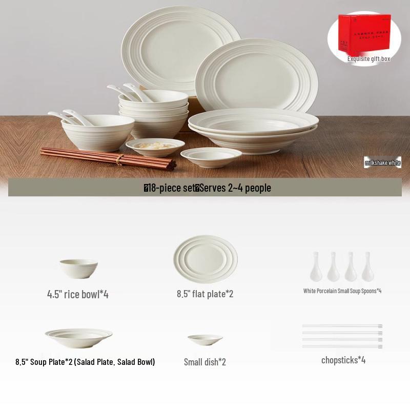 Wuhe 18-Piece Ceramic Underglaze Dinnerware Set