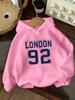 This children's casual hoodie featuresthenumber92andletterpatternsIt's warm comfortableandsuitableforspringautumnandwinter wear.