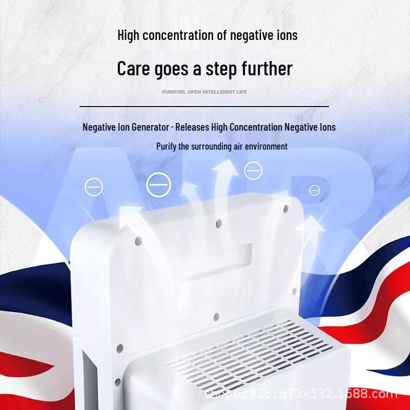 Home Air Purifier with Negative Ion Sterilization and Large Volume Dust & Smoke Removal