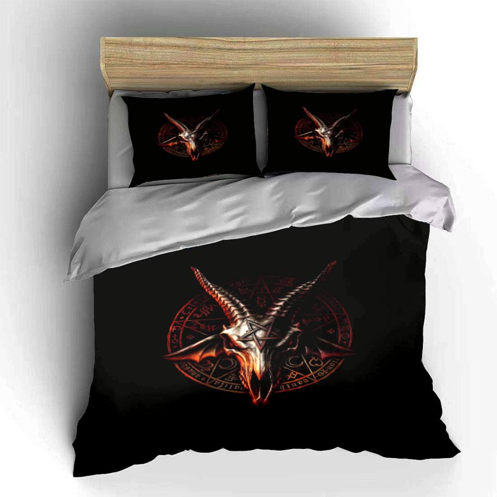 "Gothic Demon Decor Set" Bedding Set with 1 Duvet Cover 2 Pillowcases Single Double King Queen Gift