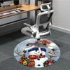1pc Snowman Christmas Chair Carpet for Office, Soft, Non Slip Polyester Mat, Office, Entryway, Living Room, Bedroom