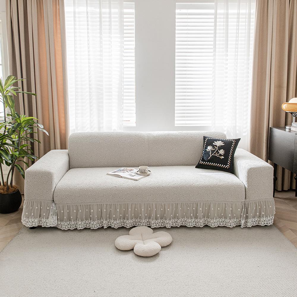 New Skirted Sofa Cover Anti Cat Scratch Elastic and Anti Slip All Inclusive Universal Set All Season Suitable Sofa Cover Cloth