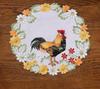 Round Chicken Embroidery Table Place Mat Pad Cloth Cut Dish Tea Coaster Placemat Coffee Doily Insulation Pad Pastoral Embroidery Fabric Party Decor