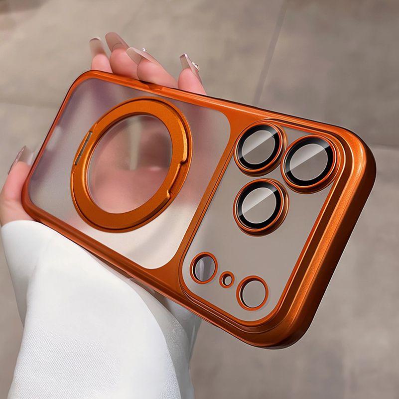 Matte for Rotating Bracket Case for For Iphone 17 16 1 Pro Max Air 14 Plus 12 13 Magnetic Stand Hard Lens Protector Cover