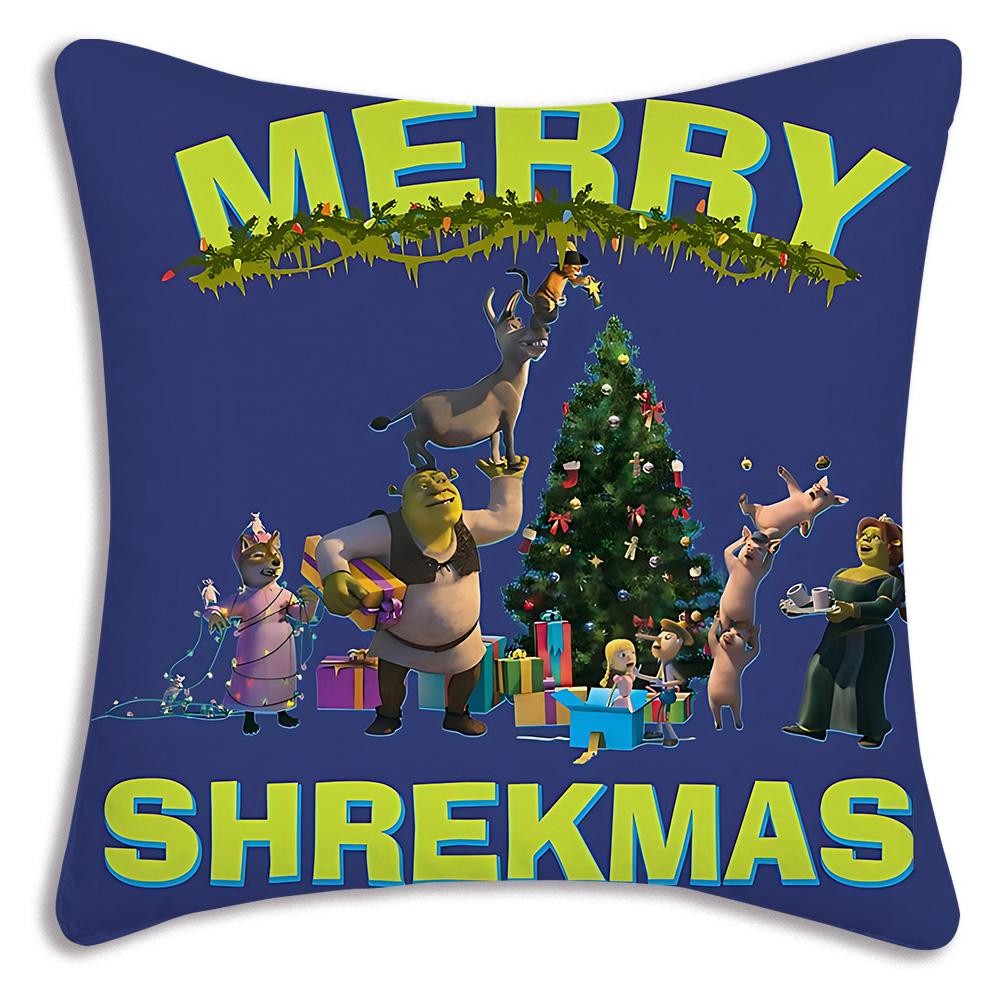 Federe per Cuscino Divertenti Shrek Film Fantasy Cartone Animato Divano Decorativo Casa Stampa Double-Sided Corto Peluche Cuscino Carino