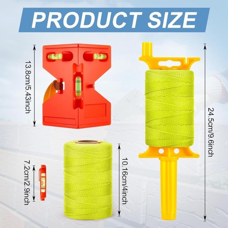 Precisions String Line Braided Construction Nylon Twine for Work Gardening Outdoor Surveying 3 Rolls Line String A0KF