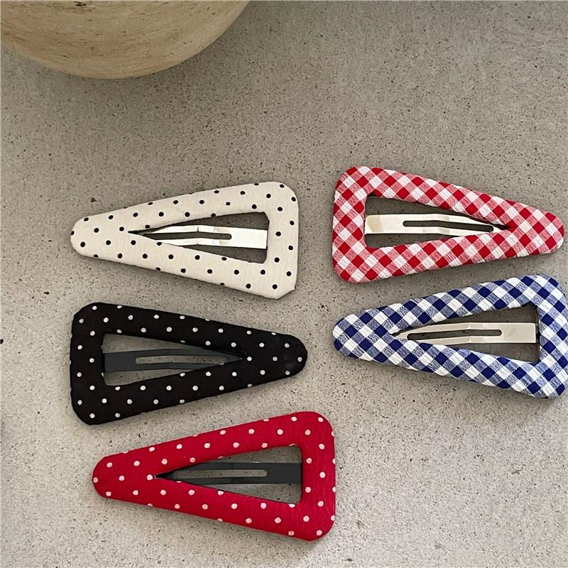 Korean Style Polka Dot Triangle Hair Clip Women's Fashionable and Simple BB Clip Hair Accessories
