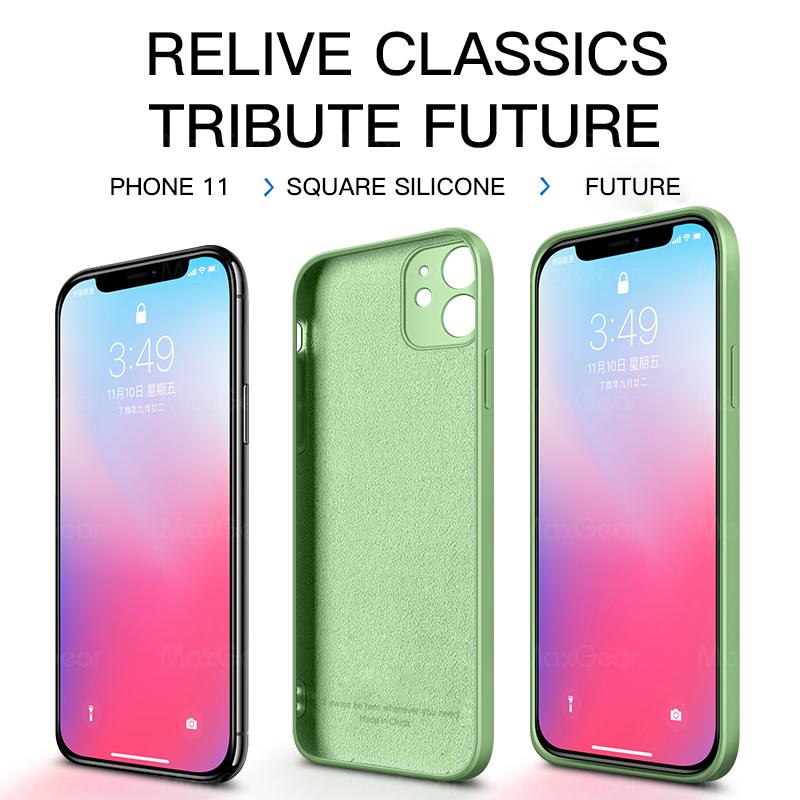 New   Square Liquid Silicone Soft Case For iPhone 11 Pro X XR XS Max 7 8 6 6s Plus SE 2  12 Mini Phone Cover