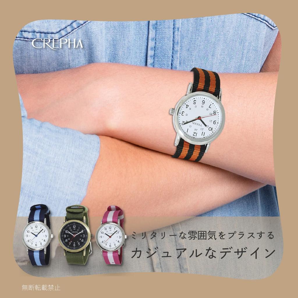 [Clefer] Analog Watch Waterproof Nylon Strap 190291 Women's Black