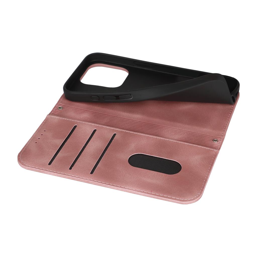 Stand Case for iPhone 13 Pro Max/12 Pro Max Magnetic Closure Skin Touch Leather Flip Phone Cover with Wallet