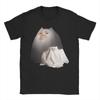 Geisterkatze Meme Lustiges Halloween 100% Baumwolle T-Shirt Für Herren Sommer Streetwear T-Shirts Trendiges T-Shirt Übergröße Druck Oberteile