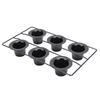6 Cup Popover Pan for Baking   Non Stick Sturdy Carbon Steel Bakeware Easy to Clean for Pudding Muffins Popovers