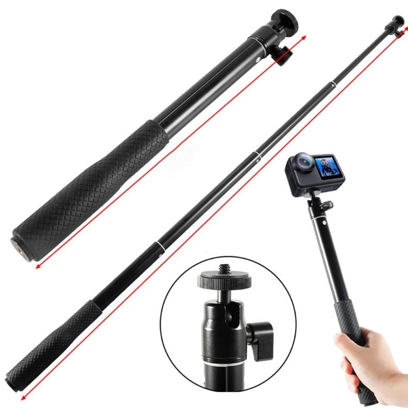 Universal Camera Extension Rod 360 Degree Rotation Locking Nonslip Handle Grip for Action Cameras Smartphones Mount