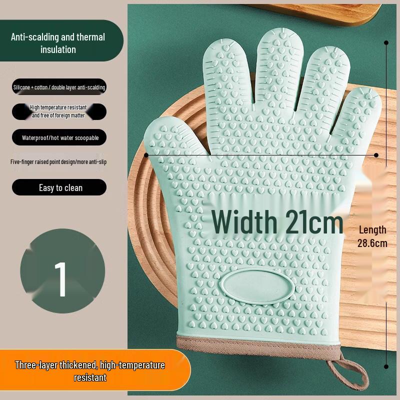 3-Layer Thick Heat Resistant Silicone Oven Mitt