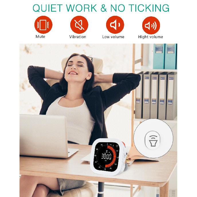 Upgraded Visual Timer Rechargeable Digital Countdown Kitchen Mechanical Cooking Timer Management Tool for Home School Office3