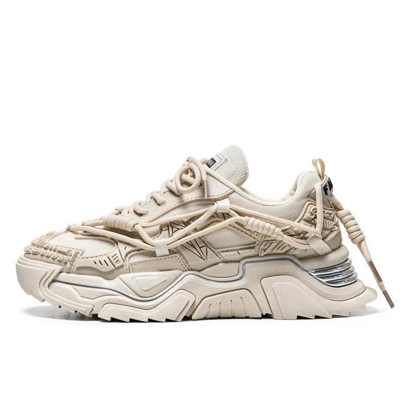 Platform Men Shoes Fashion Clunky Sneakers Casual Breathable Sports Dad Shoes Male Fitness Footwear Comfortable