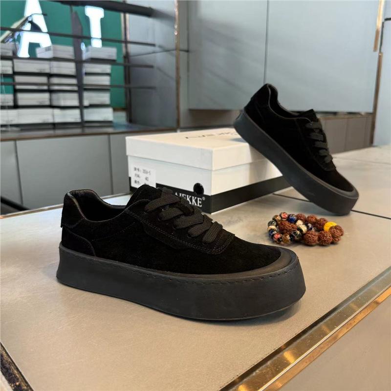 Comfortable thick-soled flat-soled leather casual sports shoes daily low-top summer new xs