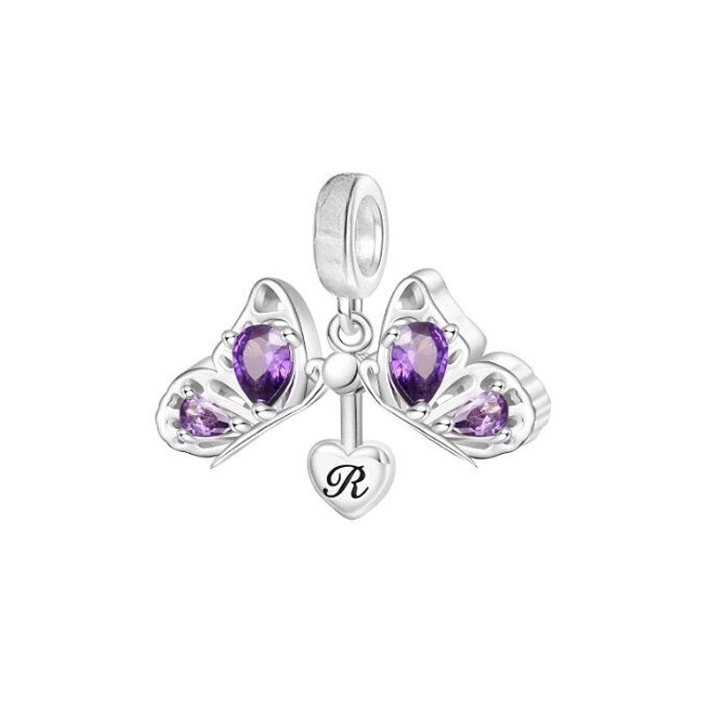 Schöner Schmetterlingsperlen-Clip, Glühwürmchen-Nachtlicht-Anhänger 925 Silber Passend für Originalarmband DIY-Zubehör Exquisiter Schmuck