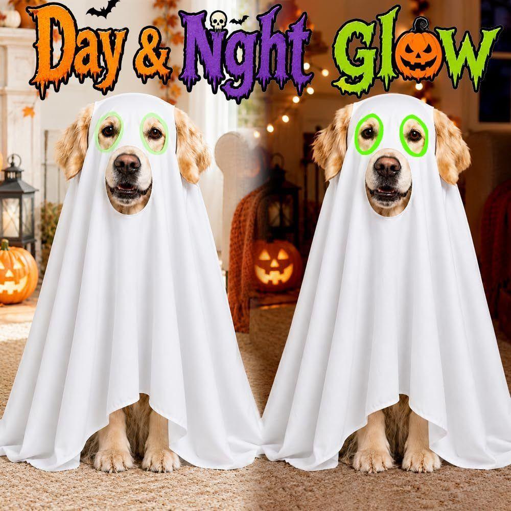 Glow Eyes Pet Costume Outfit Breathable Fabric Funny Pet Apparel  Halloween Party