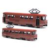 Metal Die-Cast Alloy Light Rail Pull Back Train Engine Toy Retro Model Tram,Fall-Resistant Desktop Decor Pull Back Door Openable 7 Inches Train Kids