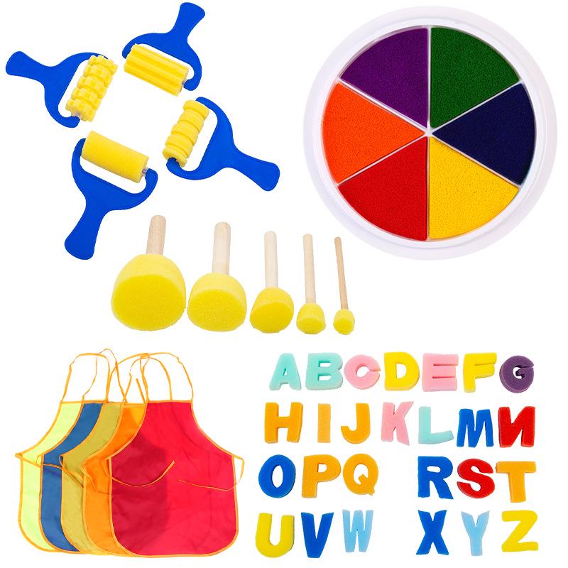Children's Round Sponge Brushes for Art & Painting - Mushroom Head Tools for DIY Graffiti and Kindergarten Use
