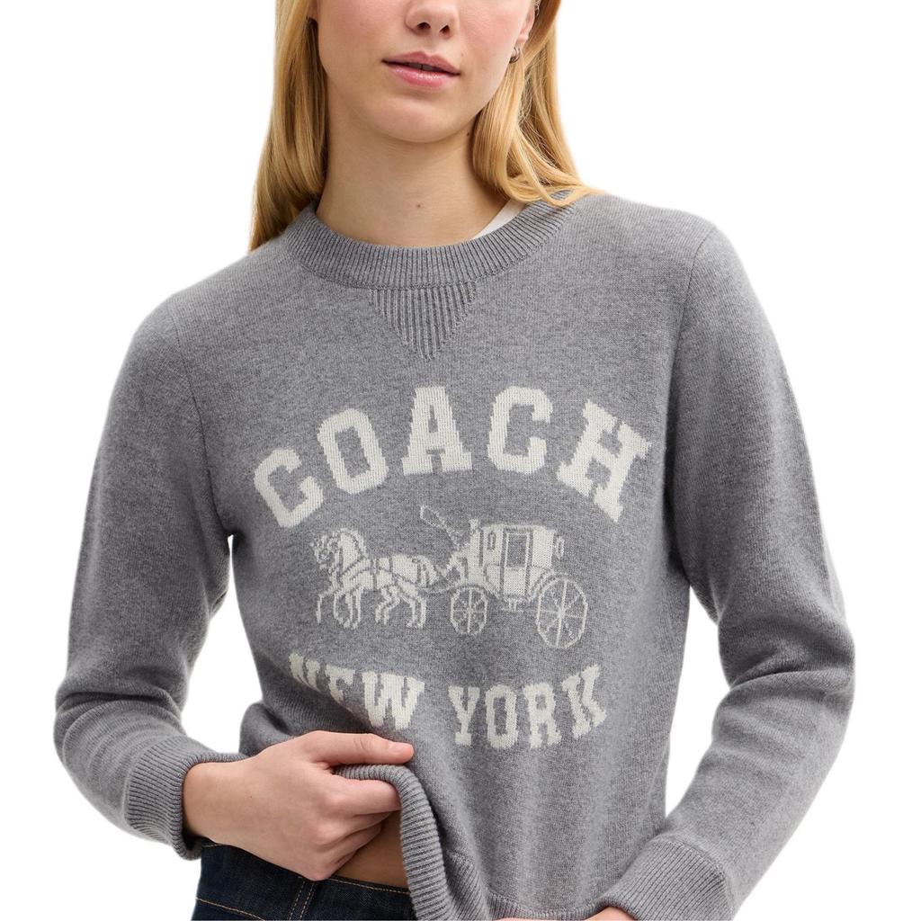 Coach Ss26 Wool Carriage Pattern Crewneck Sweater Women Sweater CDK86-HGR