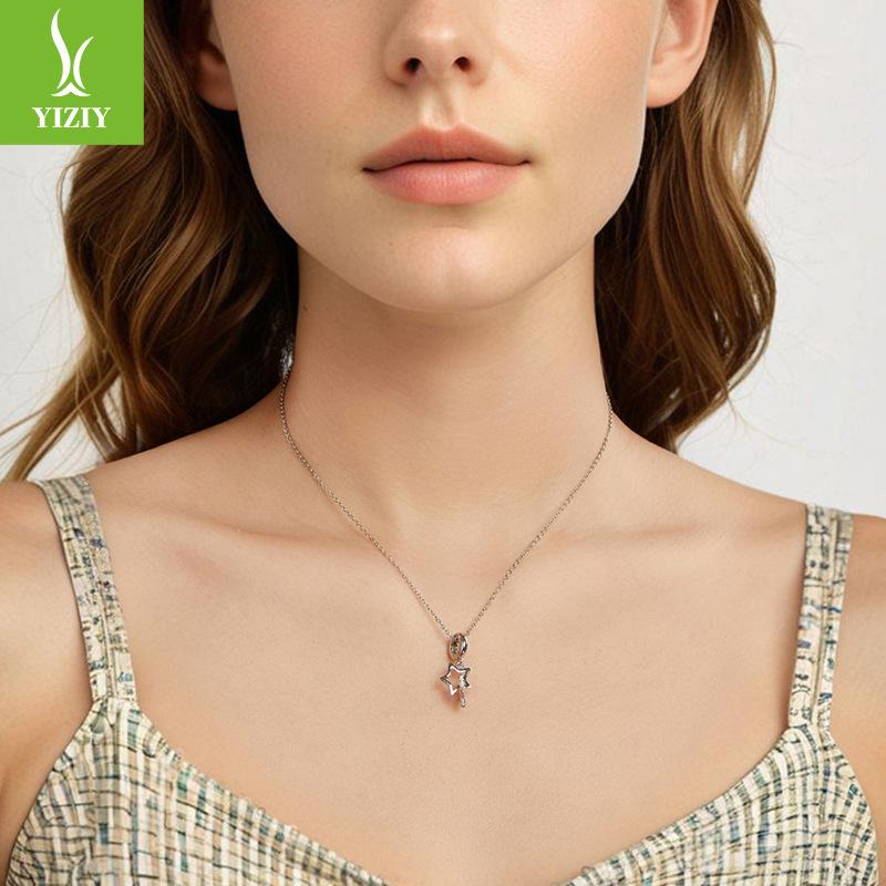 Smart Starlight Pendant Accessories S925 Sterling Silver Star Diy Bracelet Beaded